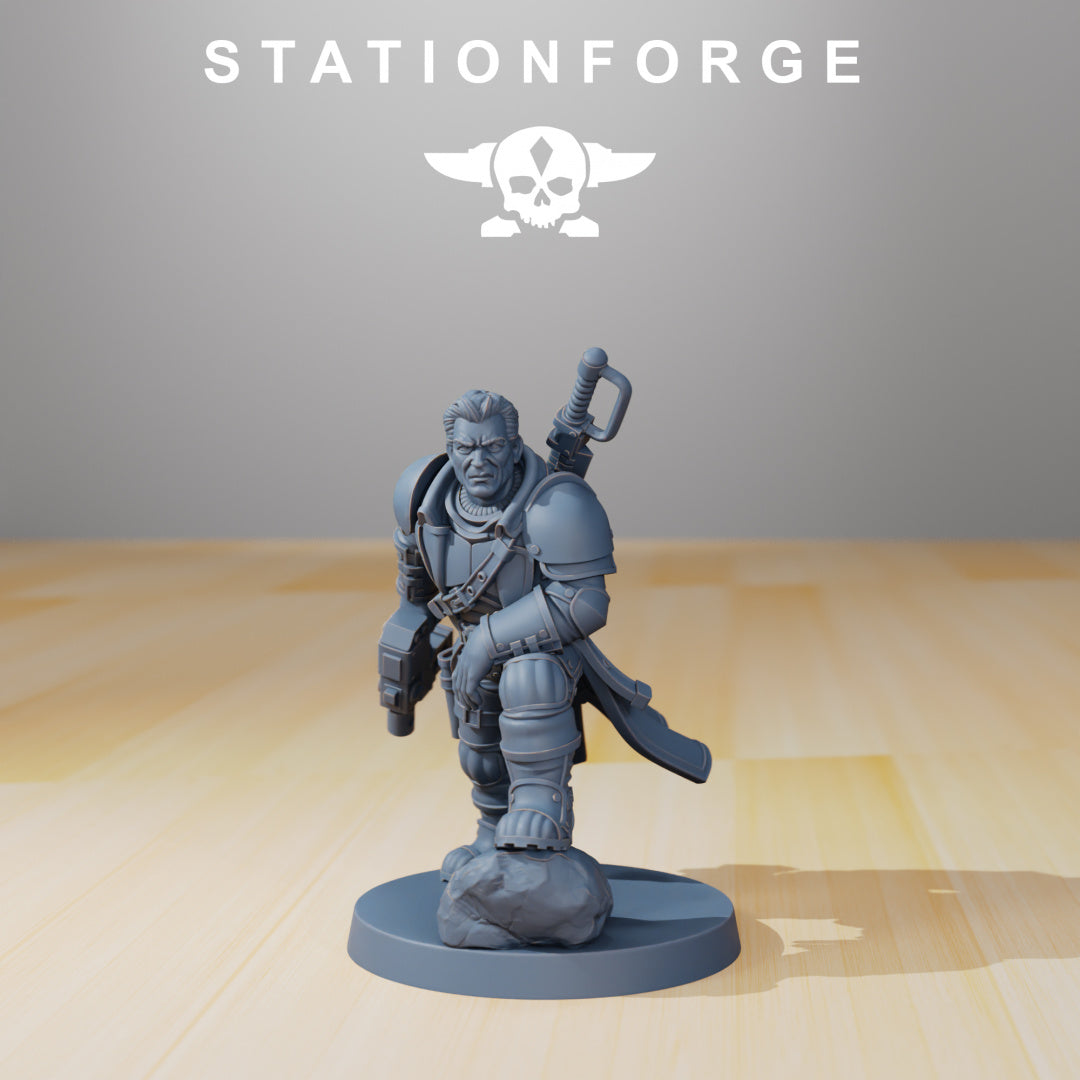 GrimGuard - Colonel Mikhail - Compatible with Warhammer 40K - by Station Forge - Tabletop RPG Miniature - Roleplaying 3D Printed Fantasy Mini