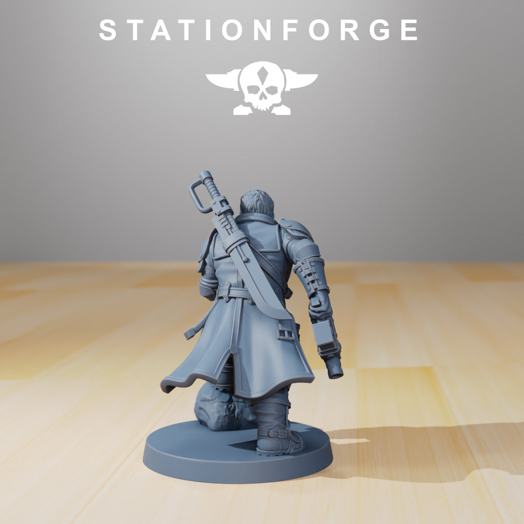 GrimGuard - Colonel Mikhail - Compatible with Warhammer 40K - by Station Forge - Tabletop RPG Miniature - Roleplaying 3D Printed Fantasy Mini