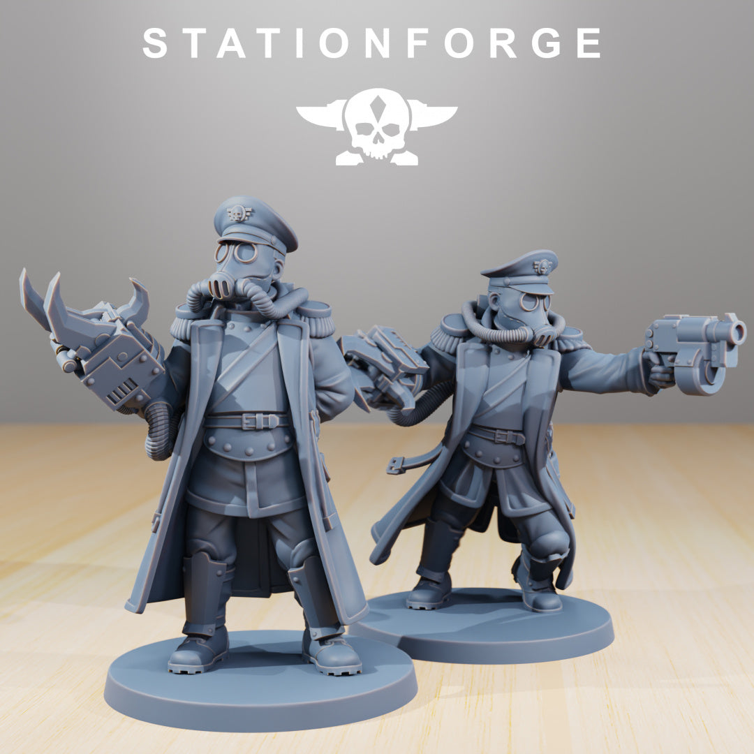 GrimGuard - officer - Compatible with Warhammer 40K - by Station Forge - Tabletop RPG Miniature - Roleplaying 3D Printed Fantasy Mini