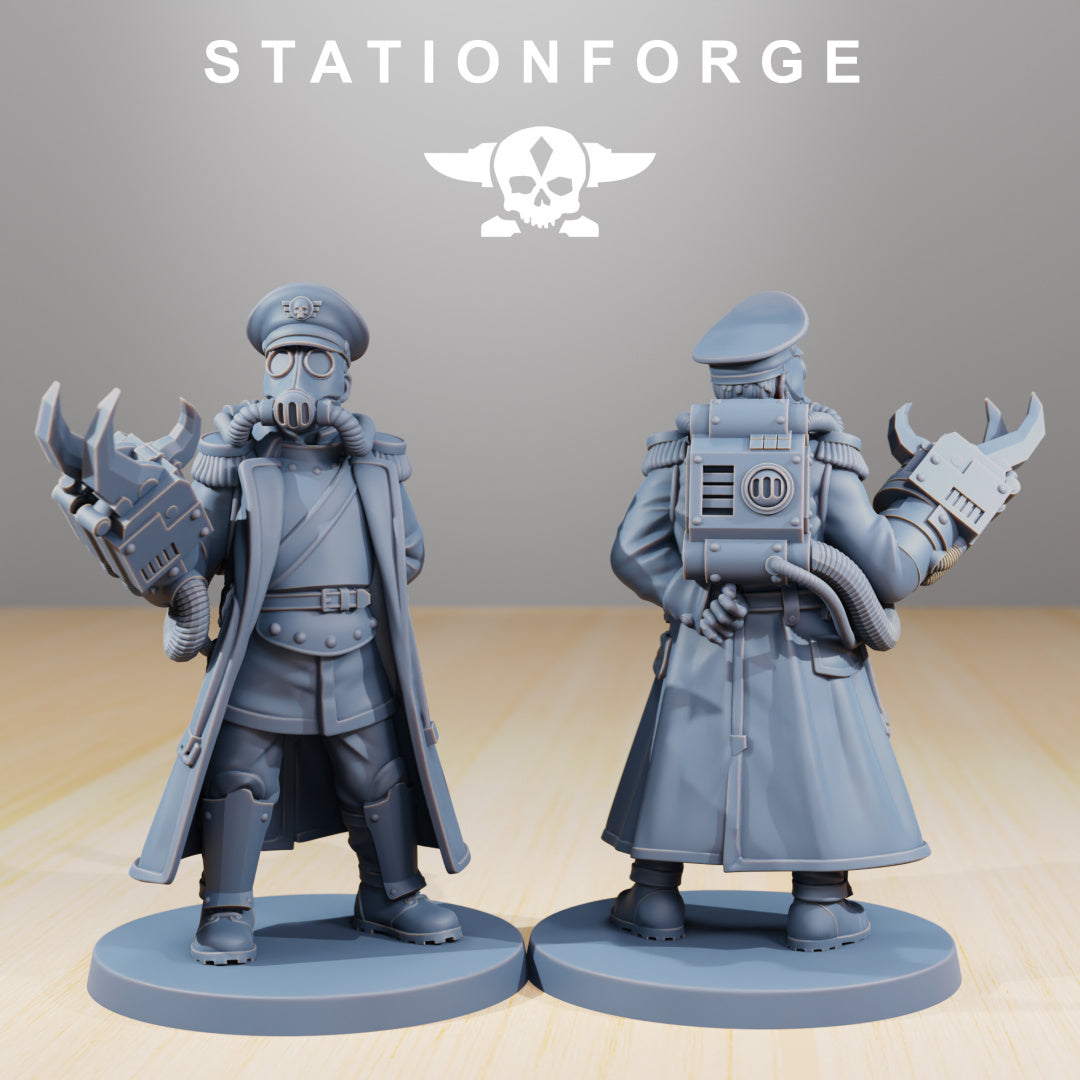 GrimGuard - officer - Compatible with Warhammer 40K - by Station Forge - Tabletop RPG Miniature - Roleplaying 3D Printed Fantasy Mini