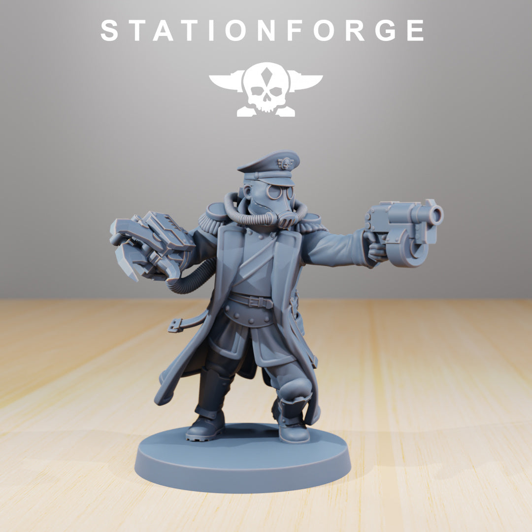 GrimGuard - officer - Compatible with Warhammer 40K - by Station Forge - Tabletop RPG Miniature - Roleplaying 3D Printed Fantasy Mini