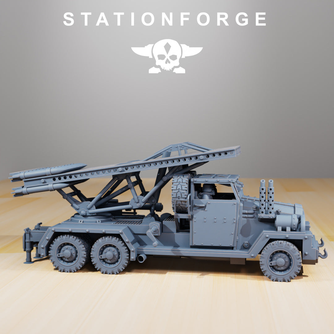 GrimGuard - SF-31J Artillery Truck - Compatible with Warhammer 40K - by Station Forge - Tabletop RPG Miniature - Roleplaying 3D Printed Fantasy Mini