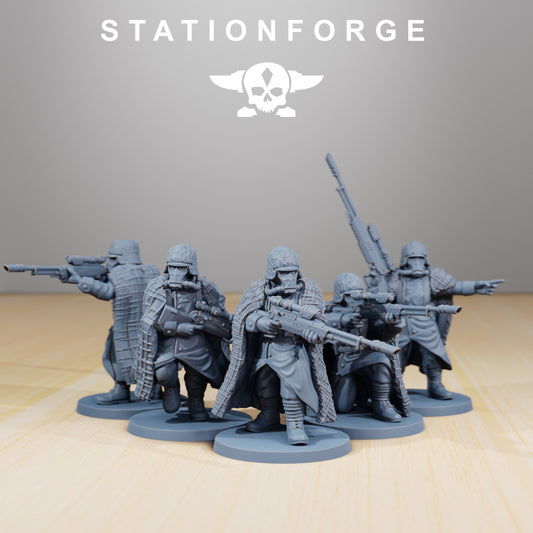 GrimGuard - Snipers - Compatible with Warhammer 40K - by Station Forge - Tabletop RPG Miniature - Roleplaying 3D Printed Fantasy Mini