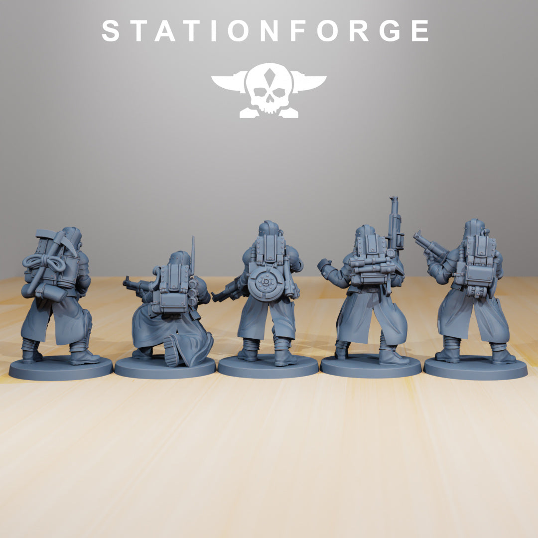 GrimGuard - Tinkers - Compatible with Warhammer 40K - by Station Forge - Tabletop RPG Miniature - Roleplaying 3D Printed Fantasy Mini