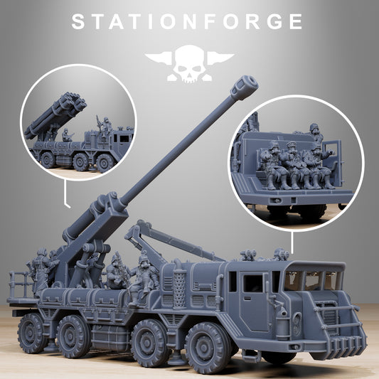 GrimGuard Artillery Vehicle  - by Station Forge - Tabletop RPG Miniature - Roleplaying 3D Printed Fantasy Mini