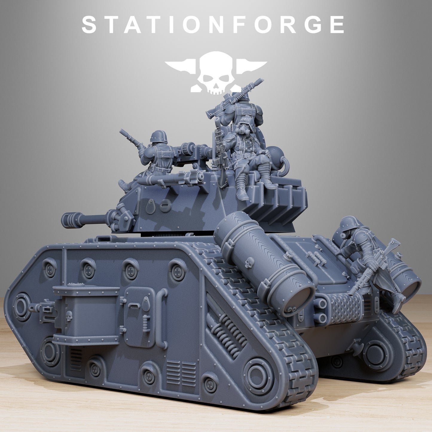 GrimGuard Battle Tank 2.0 - Compatible with Warhammer 40K - by Station Forge - Tabletop RPG Miniature - Roleplaying 3D Printed Fantasy Mini