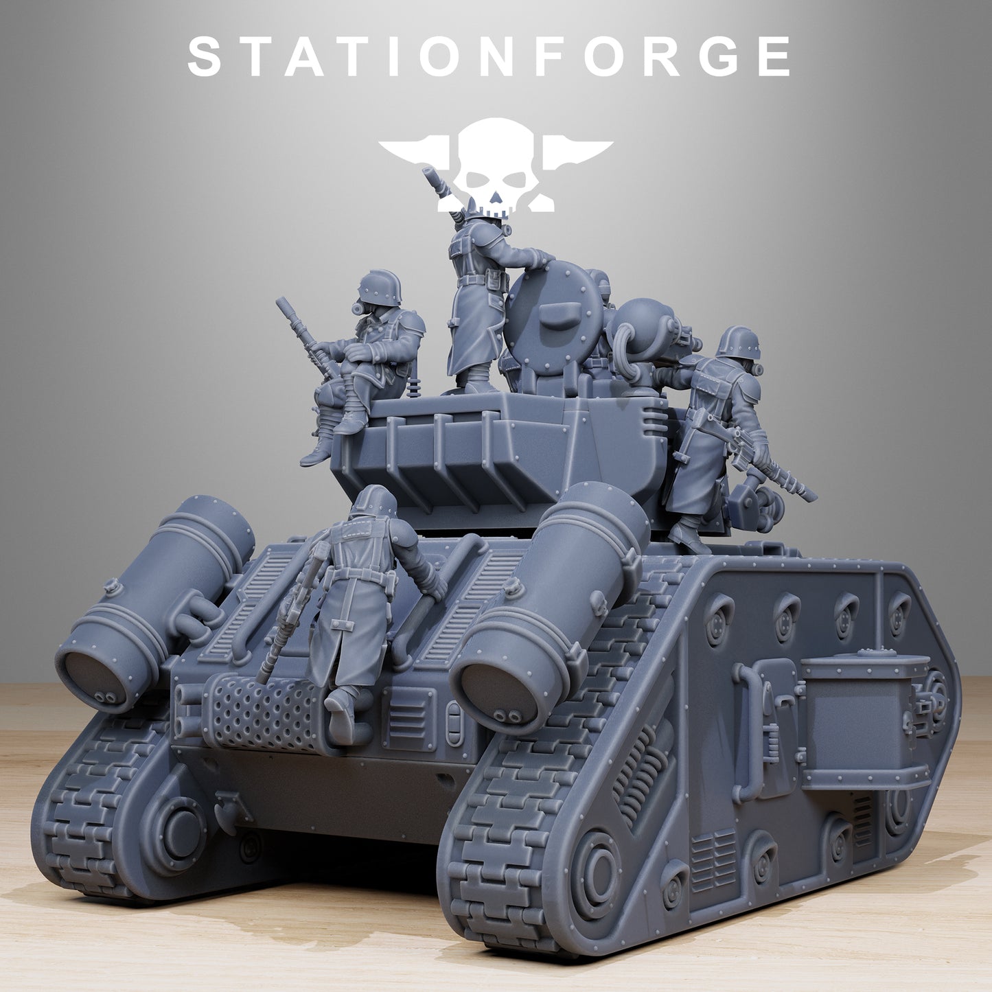 GrimGuard Battle Tank 2.0 - Compatible with Warhammer 40K - by Station Forge - Tabletop RPG Miniature - Roleplaying 3D Printed Fantasy Mini