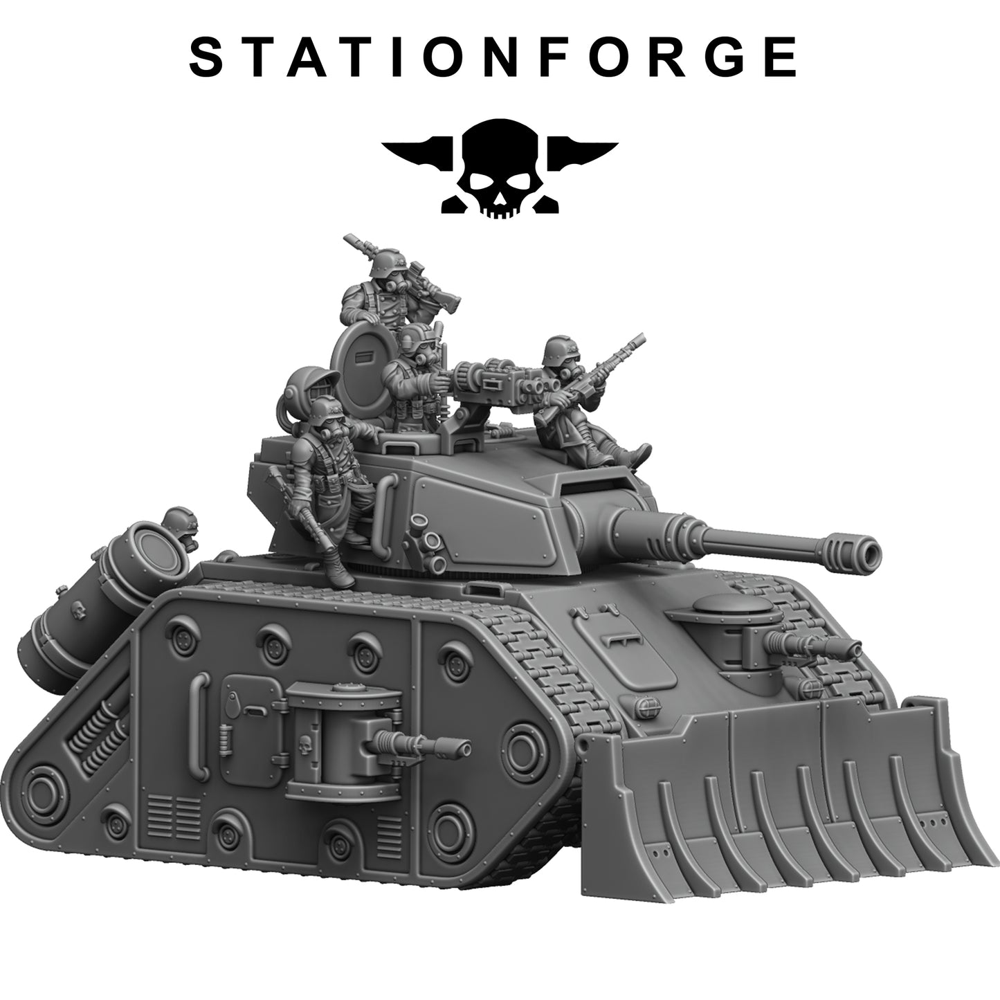 GrimGuard Battle Tank 2.0 - Compatible with Warhammer 40K - by Station Forge - Tabletop RPG Miniature - Roleplaying 3D Printed Fantasy Mini