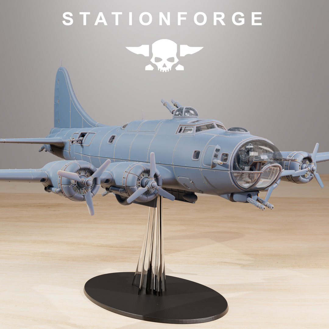 GrimGuard Bomber with Interior - Compatible with Warhammer 40K - by Station Forge - Tabletop RPG Miniature - Roleplaying 3D Printed Fantasy Mini