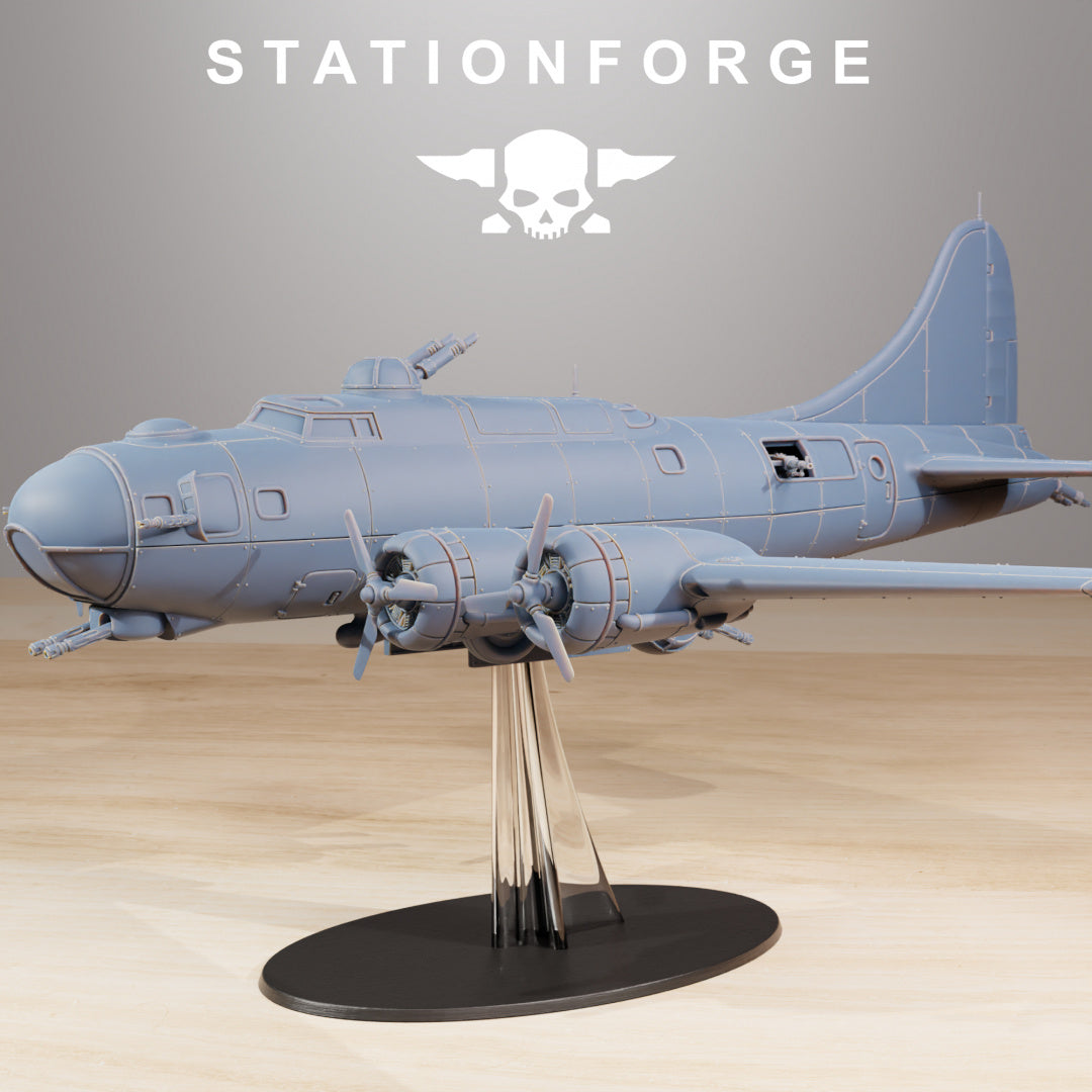 GrimGuard Bomber with Interior - Compatible with Warhammer 40K - by Station Forge - Tabletop RPG Miniature - Roleplaying 3D Printed Fantasy Mini