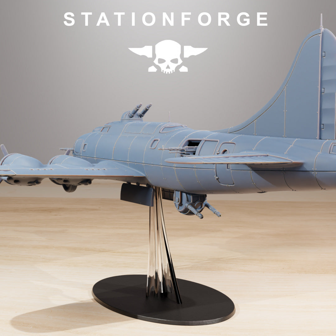 GrimGuard Bomber with Interior - Compatible with Warhammer 40K - by Station Forge - Tabletop RPG Miniature - Roleplaying 3D Printed Fantasy Mini