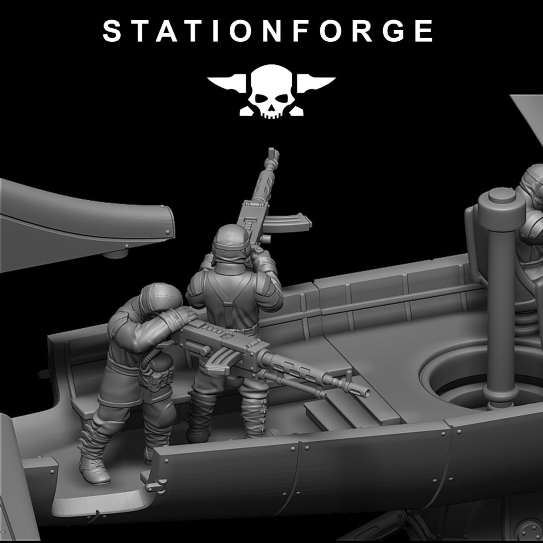 GrimGuard Bomber with Interior - Compatible with Warhammer 40K - by Station Forge - Tabletop RPG Miniature - Roleplaying 3D Printed Fantasy Mini