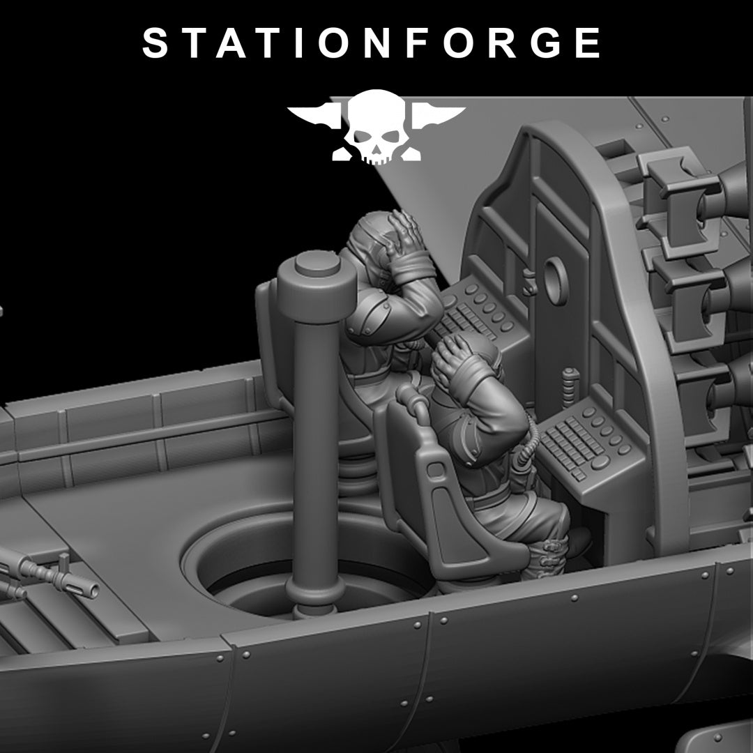 GrimGuard Bomber with Interior - Compatible with Warhammer 40K - by Station Forge - Tabletop RPG Miniature - Roleplaying 3D Printed Fantasy Mini