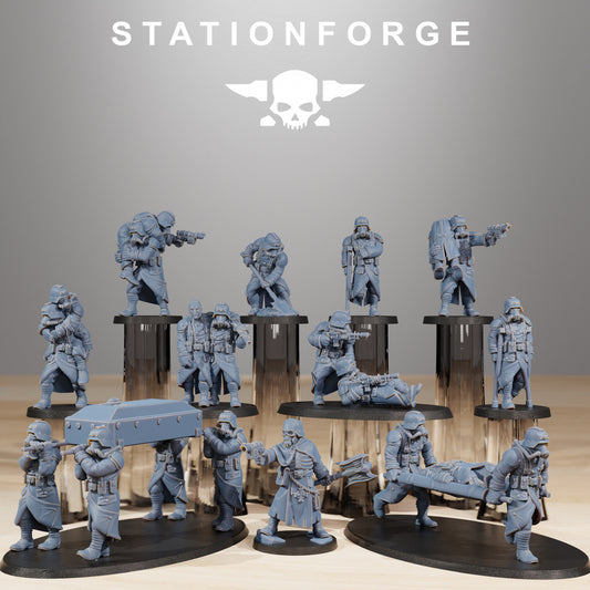 GrimGuard Casualties - Compatible with Warhammer 40K - by Station Forge - Tabletop RPG Miniature - Roleplaying 3D Printed Fantasy Mini