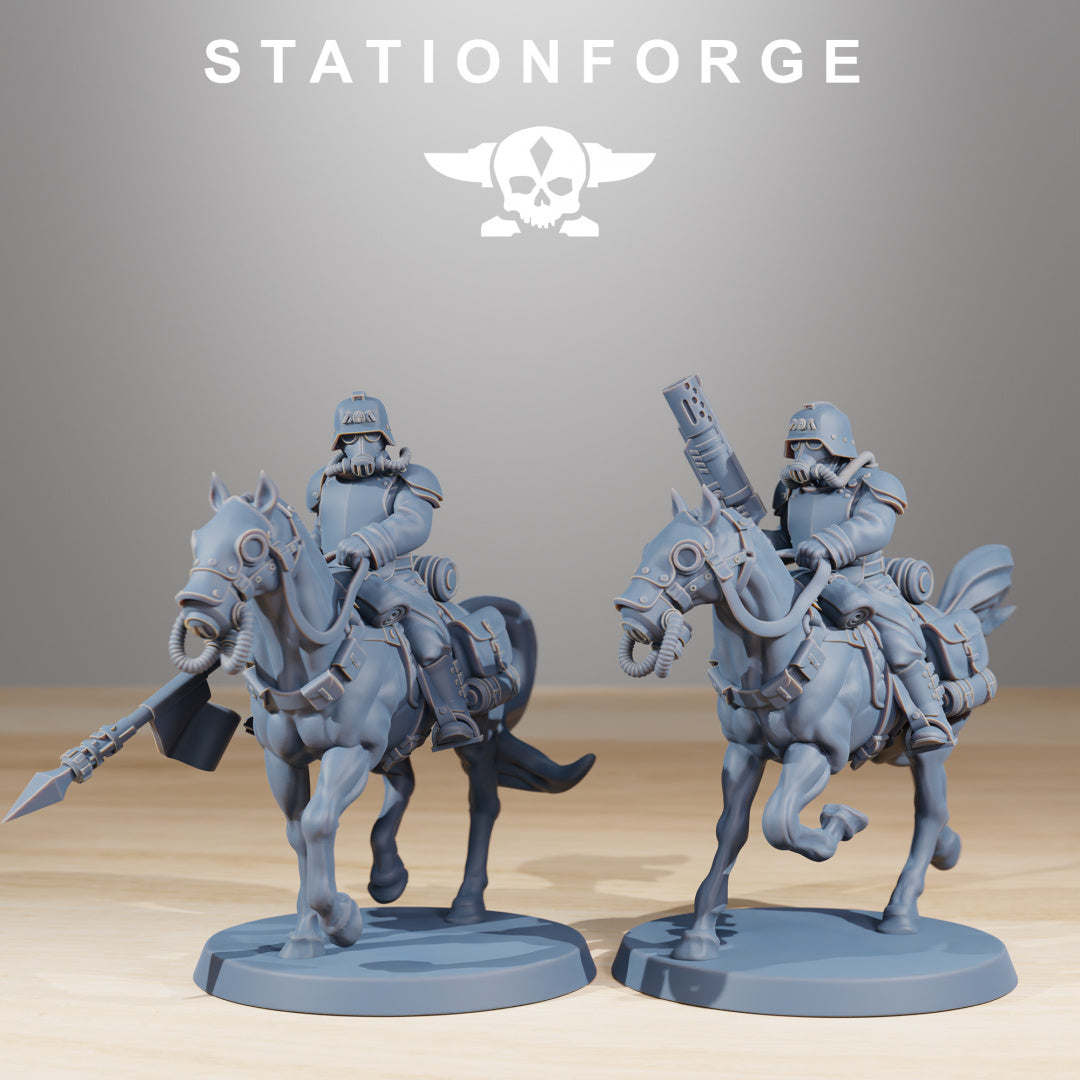 GrimGuard Cavalry - Compatible with Warhammer 40K - by Station Forge - Tabletop RPG Miniature - Roleplaying 3D Printed Fantasy Mini