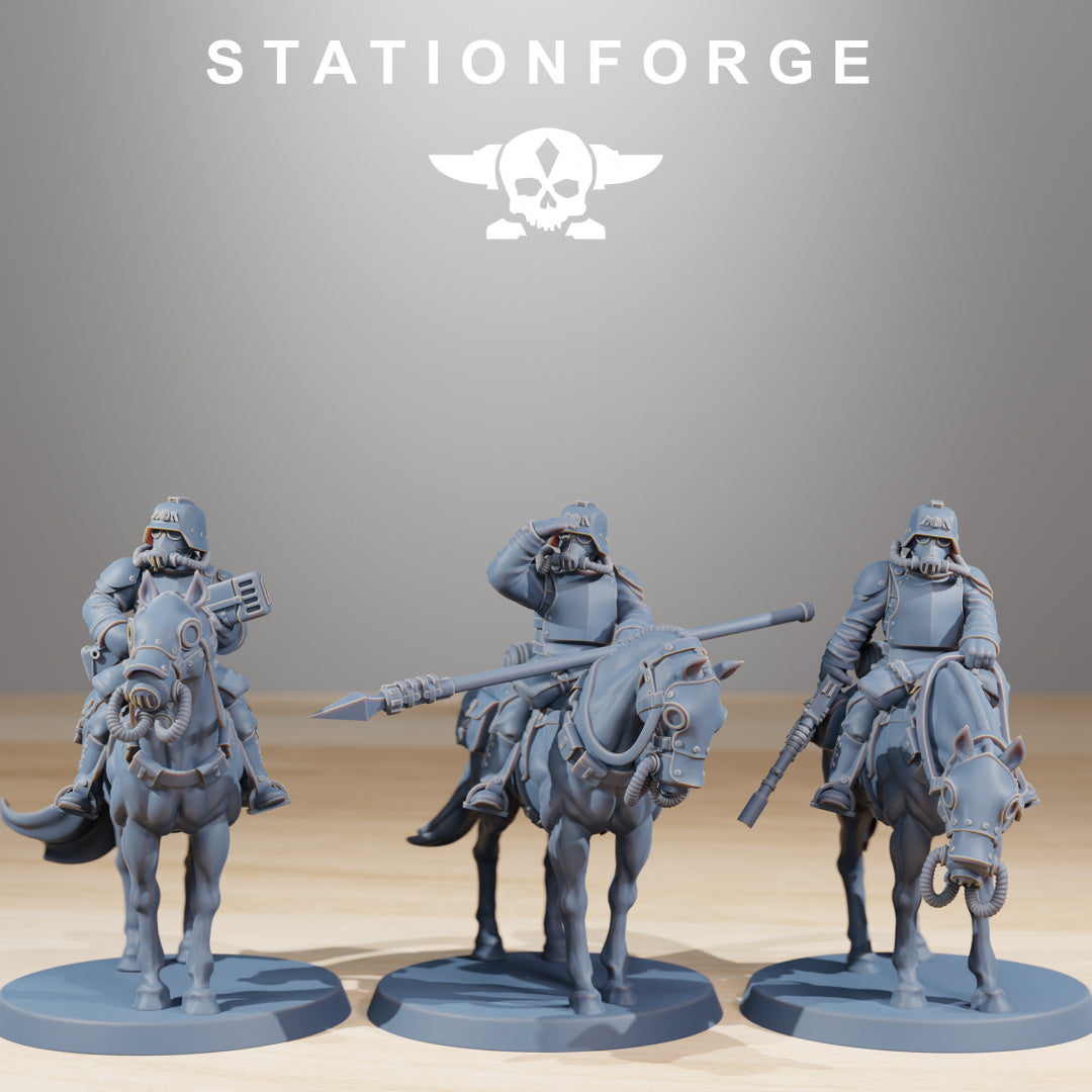 GrimGuard Cavalry - Compatible with Warhammer 40K - by Station Forge - Tabletop RPG Miniature - Roleplaying 3D Printed Fantasy Mini