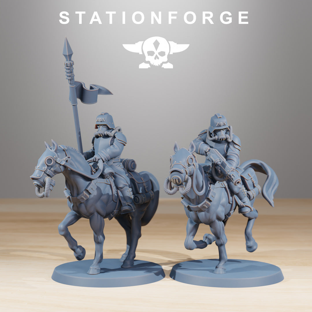 GrimGuard Cavalry - Compatible with Warhammer 40K - by Station Forge - Tabletop RPG Miniature - Roleplaying 3D Printed Fantasy Mini