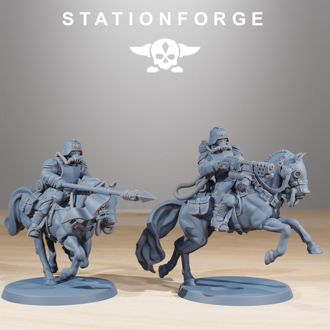 GrimGuard Cavalry - Compatible with Warhammer 40K - by Station Forge - Tabletop RPG Miniature - Roleplaying 3D Printed Fantasy Mini