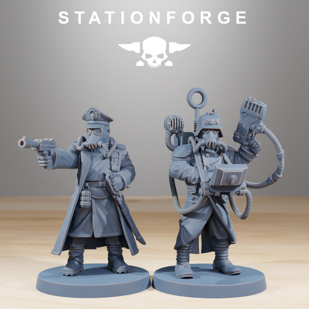 GrimGuard Combatants - Compatible with Warhammer 40K - by Station Forge - Tabletop RPG Miniature - Roleplaying 3D Printed Fantasy Mini