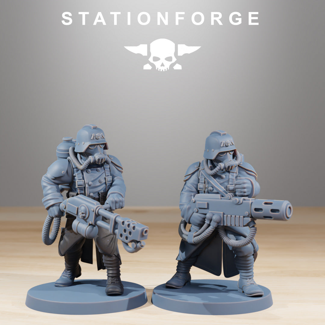 GrimGuard Combatants - Compatible with Warhammer 40K - by Station Forge - Tabletop RPG Miniature - Roleplaying 3D Printed Fantasy Mini