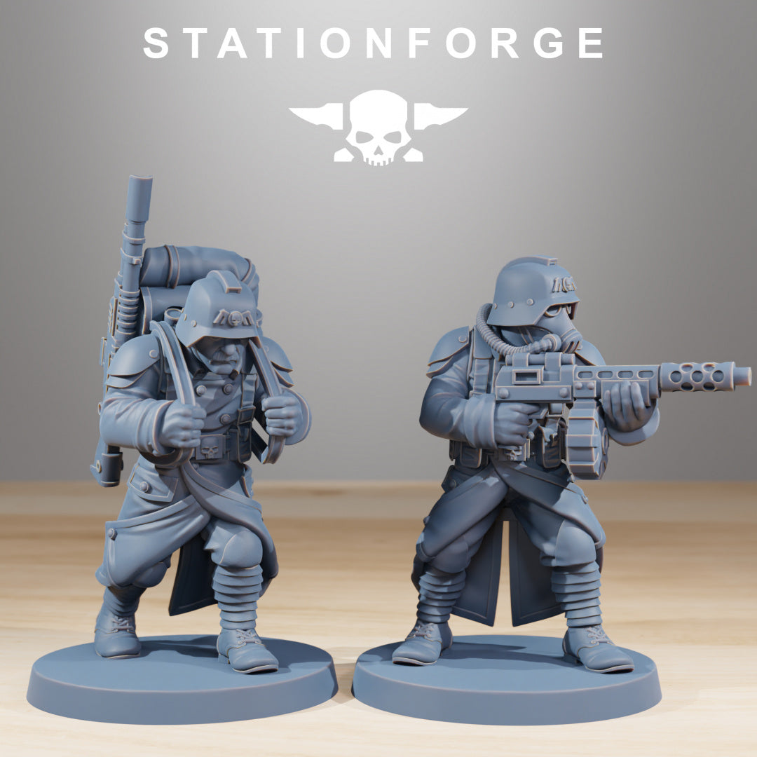 GrimGuard Combatants - Compatible with Warhammer 40K - by Station Forge - Tabletop RPG Miniature - Roleplaying 3D Printed Fantasy Mini