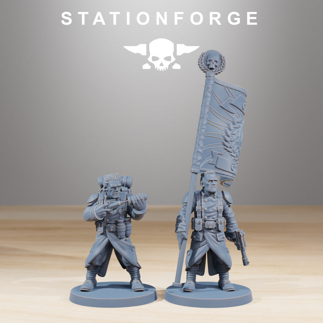 GrimGuard Combatants - Compatible with Warhammer 40K - by Station Forge - Tabletop RPG Miniature - Roleplaying 3D Printed Fantasy Mini