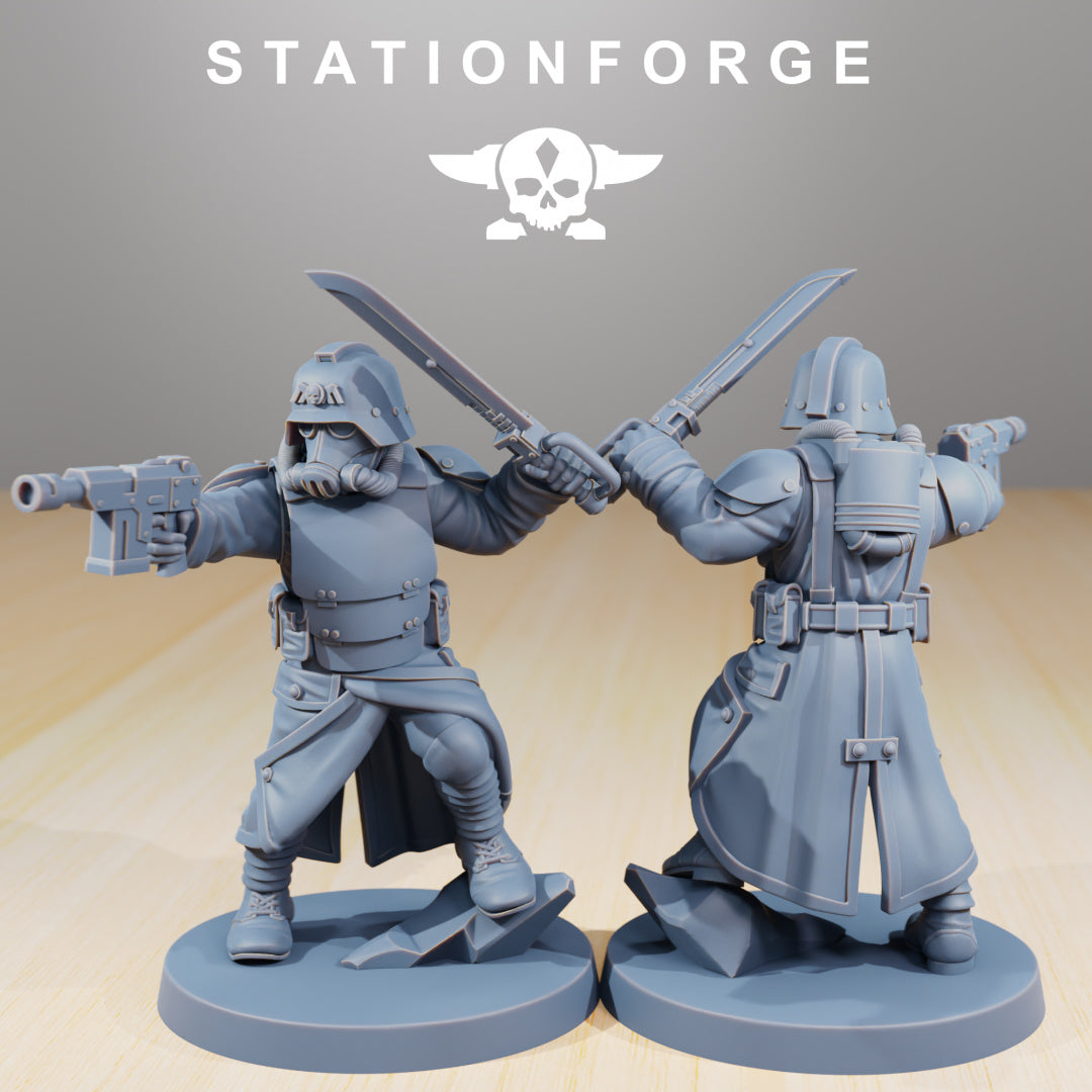 GrimGuard Command Force - Compatible with Warhammer 40K - by Station Forge - Tabletop RPG Miniature - Roleplaying 3D Printed Fantasy Mini