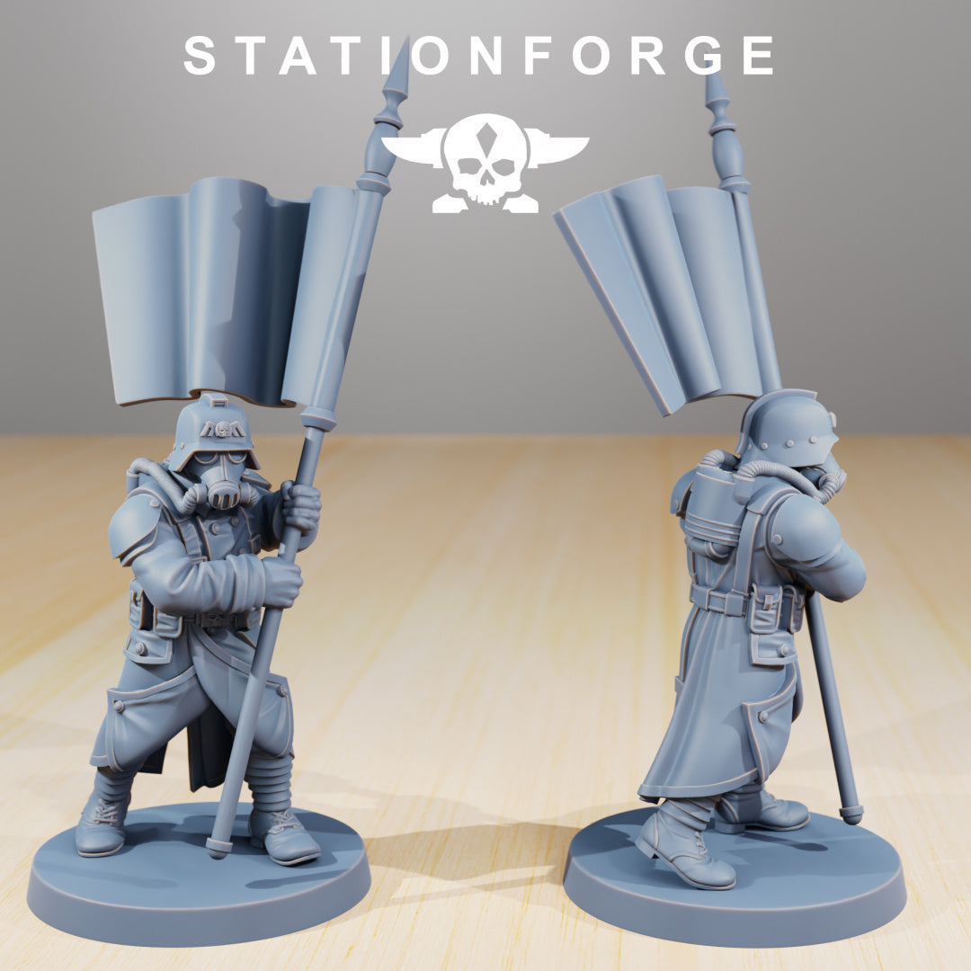 GrimGuard Command Force - Compatible with Warhammer 40K - by Station Forge - Tabletop RPG Miniature - Roleplaying 3D Printed Fantasy Mini