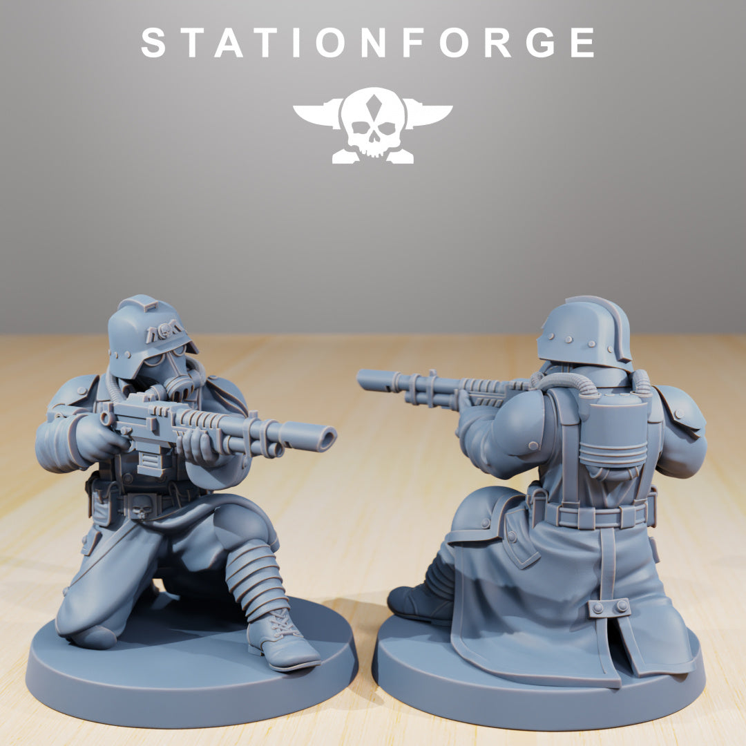 GrimGuard Command Force - Compatible with Warhammer 40K - by Station Forge - Tabletop RPG Miniature - Roleplaying 3D Printed Fantasy Mini