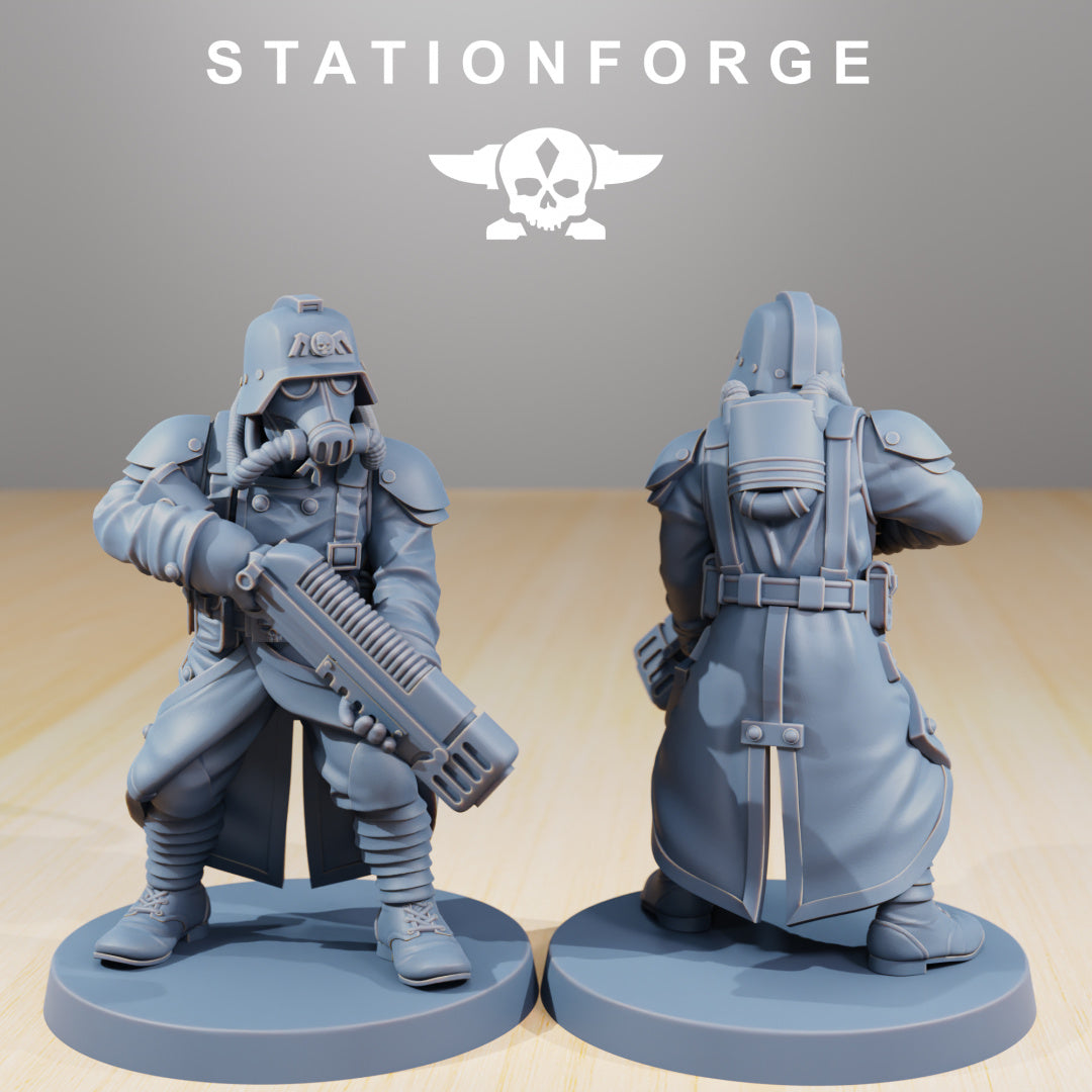 GrimGuard Command Force - Compatible with Warhammer 40K - by Station Forge - Tabletop RPG Miniature - Roleplaying 3D Printed Fantasy Mini