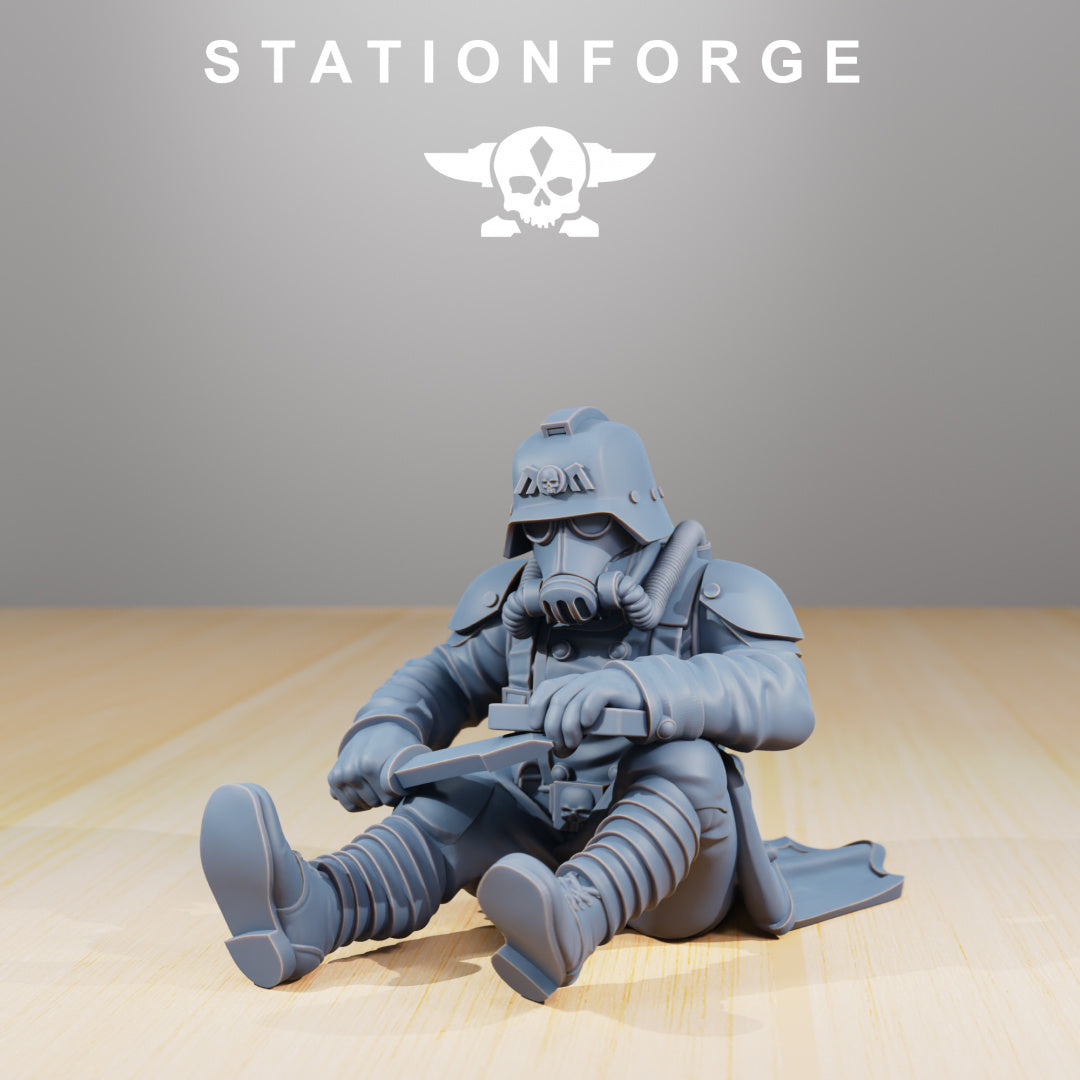 GrimGuard - Comrades - Compatible with Warhammer 40K - by Station Forge - Tabletop RPG Miniature - Roleplaying 3D Printed Fantasy Mini