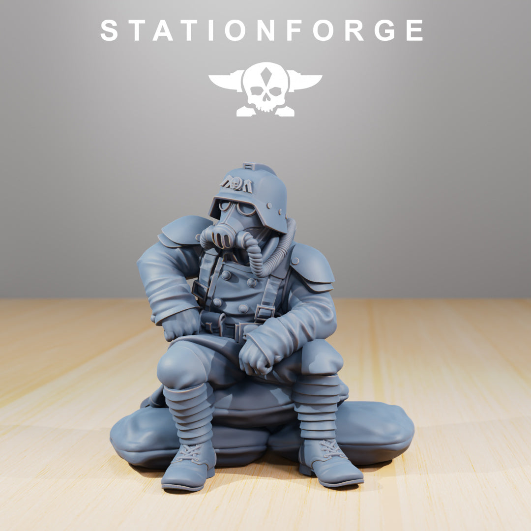 GrimGuard - Comrades - Compatible with Warhammer 40K - by Station Forge - Tabletop RPG Miniature - Roleplaying 3D Printed Fantasy Mini