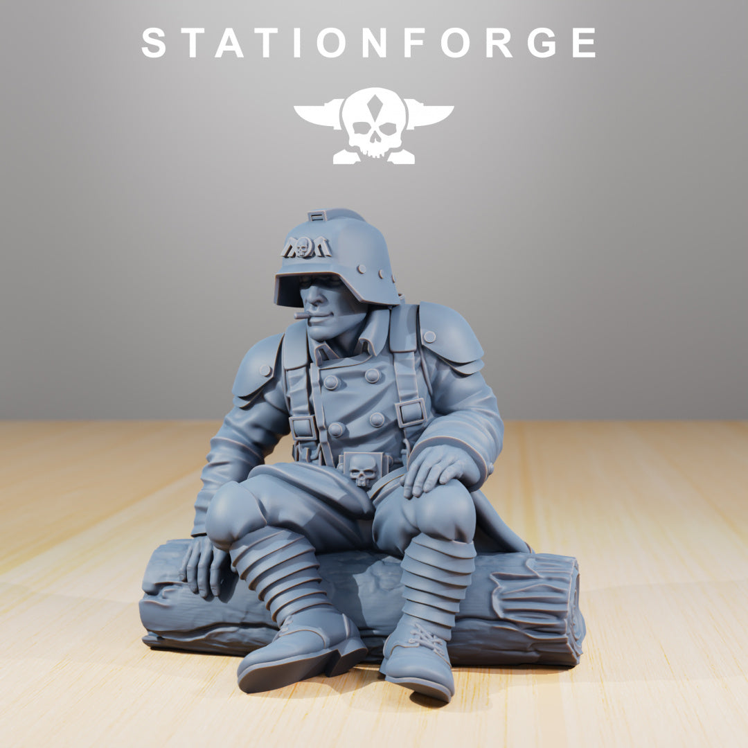 GrimGuard - Comrades - Compatible with Warhammer 40K - by Station Forge - Tabletop RPG Miniature - Roleplaying 3D Printed Fantasy Mini