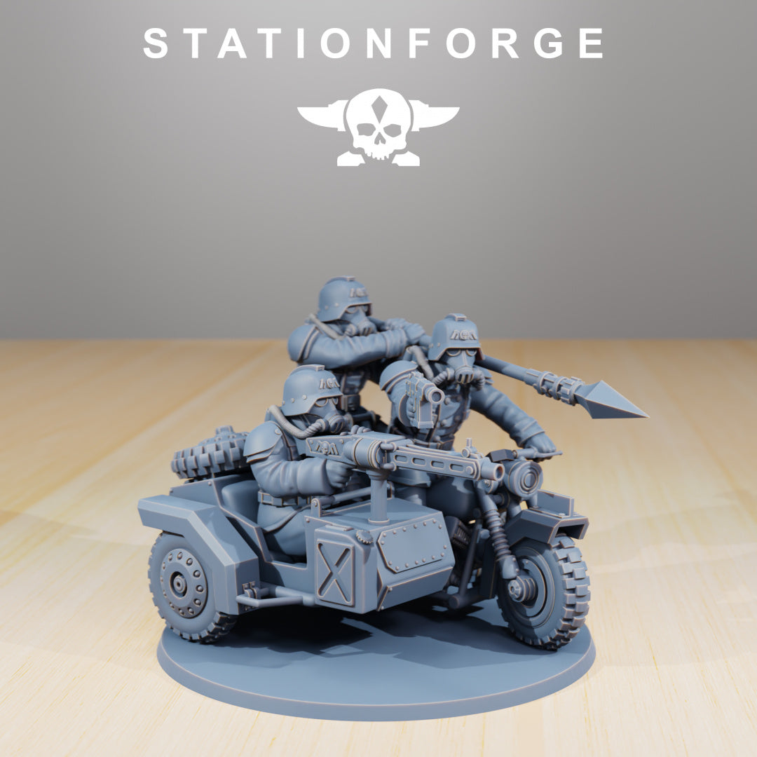 GrimGuard Death Bikers - Compatible with Warhammer 40K - by Station Forge - Tabletop RPG Miniature - Roleplaying 3D Printed Fantasy Mini