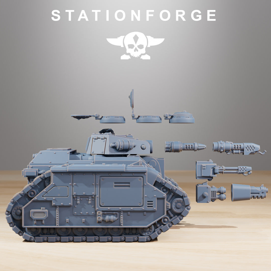 GrimGuard Flame Tank - Compatible with Warhammer 40K - by Station Forge - Tabletop RPG Miniature - Roleplaying 3D Printed Fantasy Mini