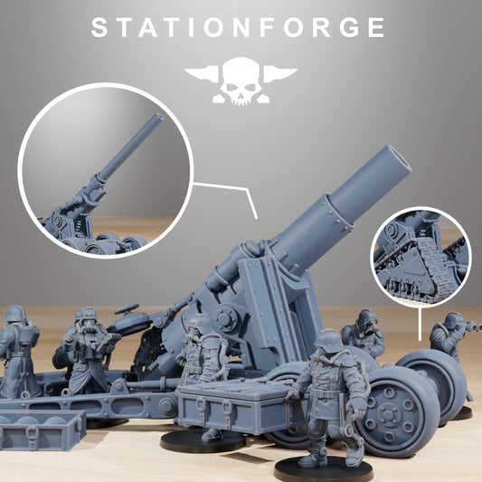 GrimGuard Heavy Artillery - Compatible with Warhammer 40K - by Station Forge - Tabletop RPG Miniature - Roleplaying 3D Printed Fantasy Mini