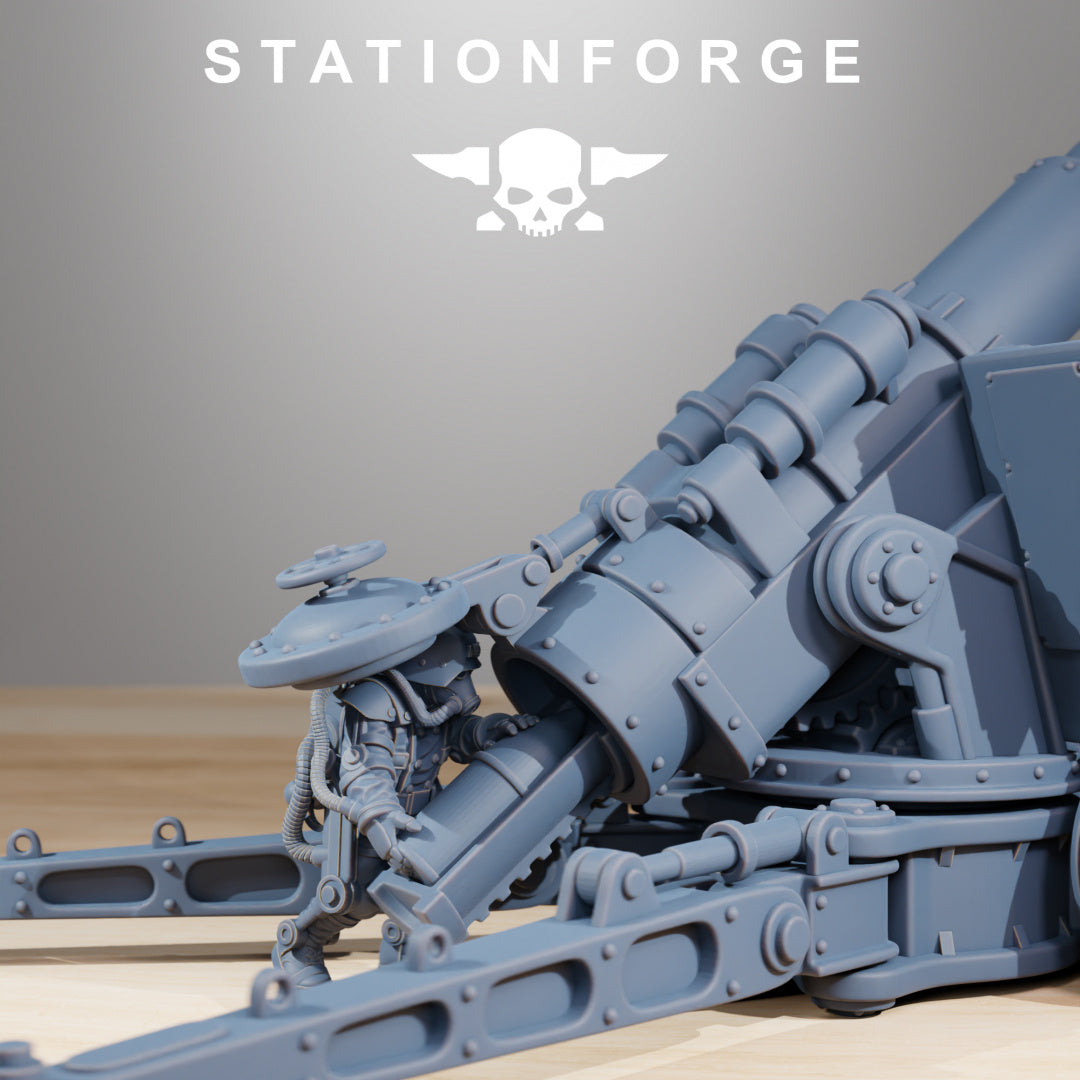 GrimGuard Heavy Artillery - Compatible with Warhammer 40K - by Station Forge - Tabletop RPG Miniature - Roleplaying 3D Printed Fantasy Mini