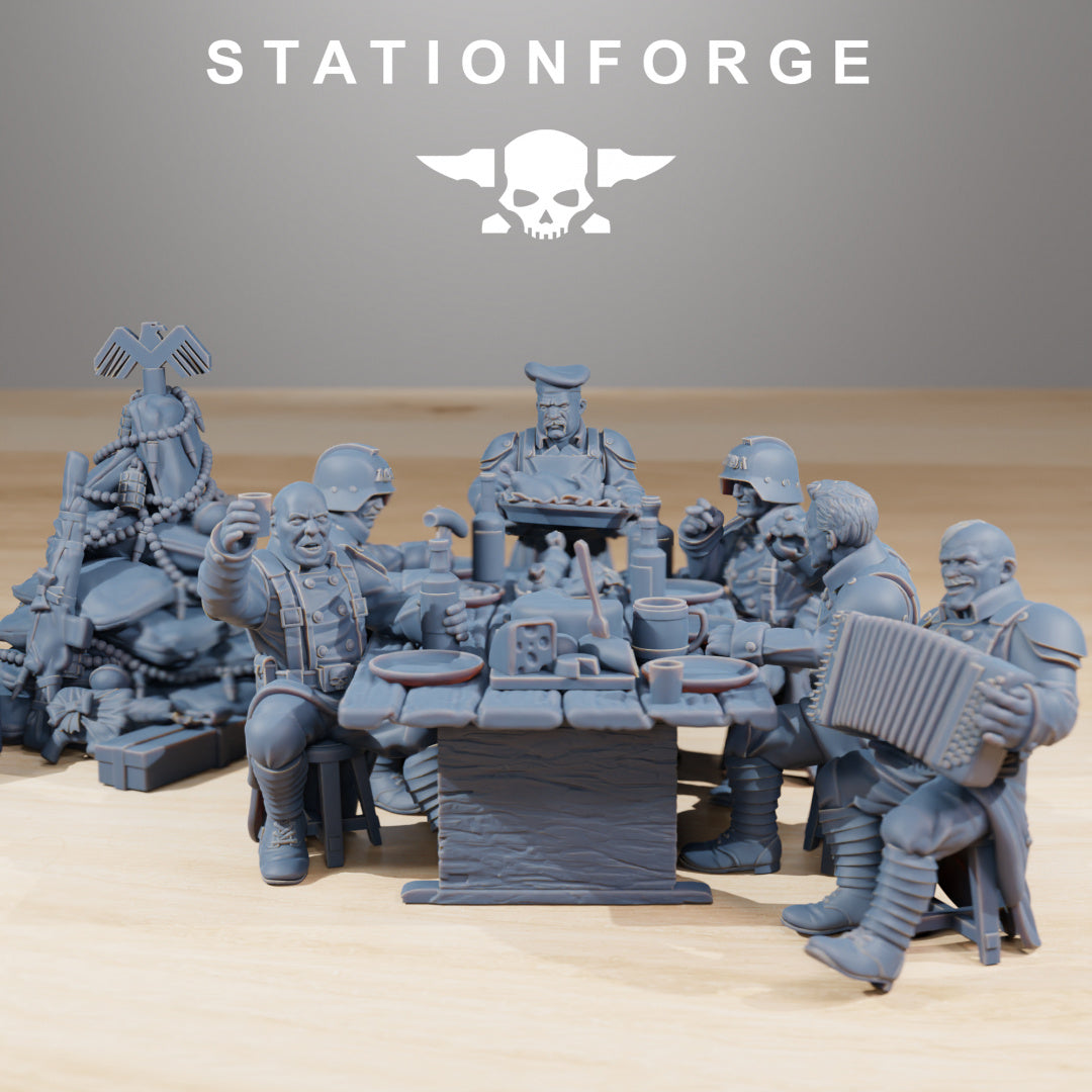 GrimGuard Holiday Feast - Compatible with Warhammer 40K - by Station Forge - Tabletop RPG Miniature - Roleplaying 3D Printed Fantasy Mini