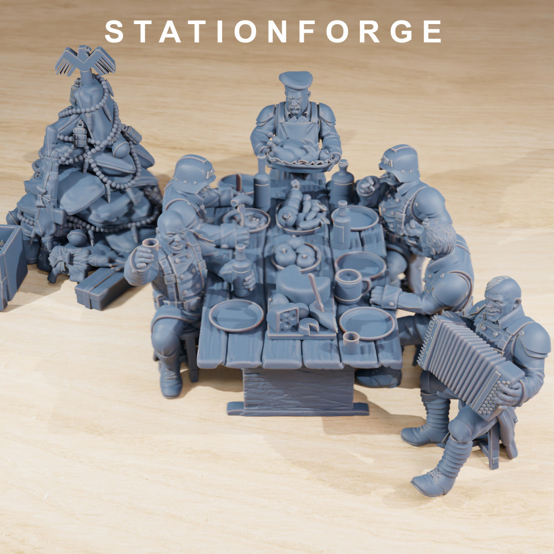 GrimGuard Holiday Feast - Compatible with Warhammer 40K - by Station Forge - Tabletop RPG Miniature - Roleplaying 3D Printed Fantasy Mini