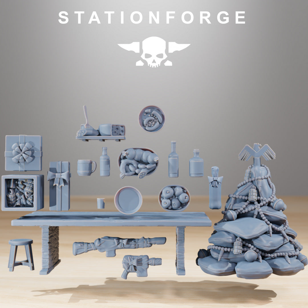 GrimGuard Holiday Feast - Compatible with Warhammer 40K - by Station Forge - Tabletop RPG Miniature - Roleplaying 3D Printed Fantasy Mini