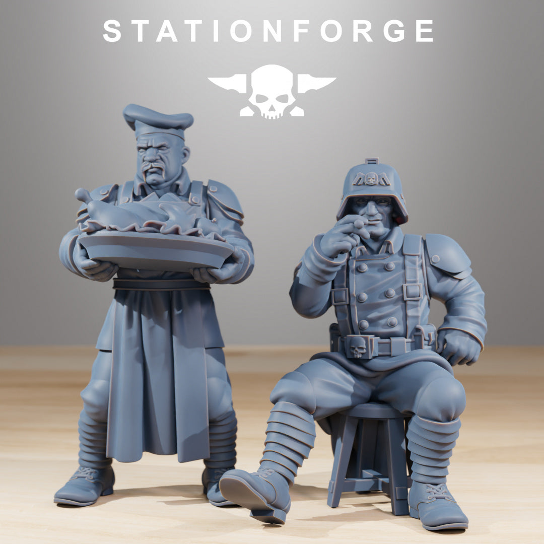 GrimGuard Holiday Feast - Compatible with Warhammer 40K - by Station Forge - Tabletop RPG Miniature - Roleplaying 3D Printed Fantasy Mini