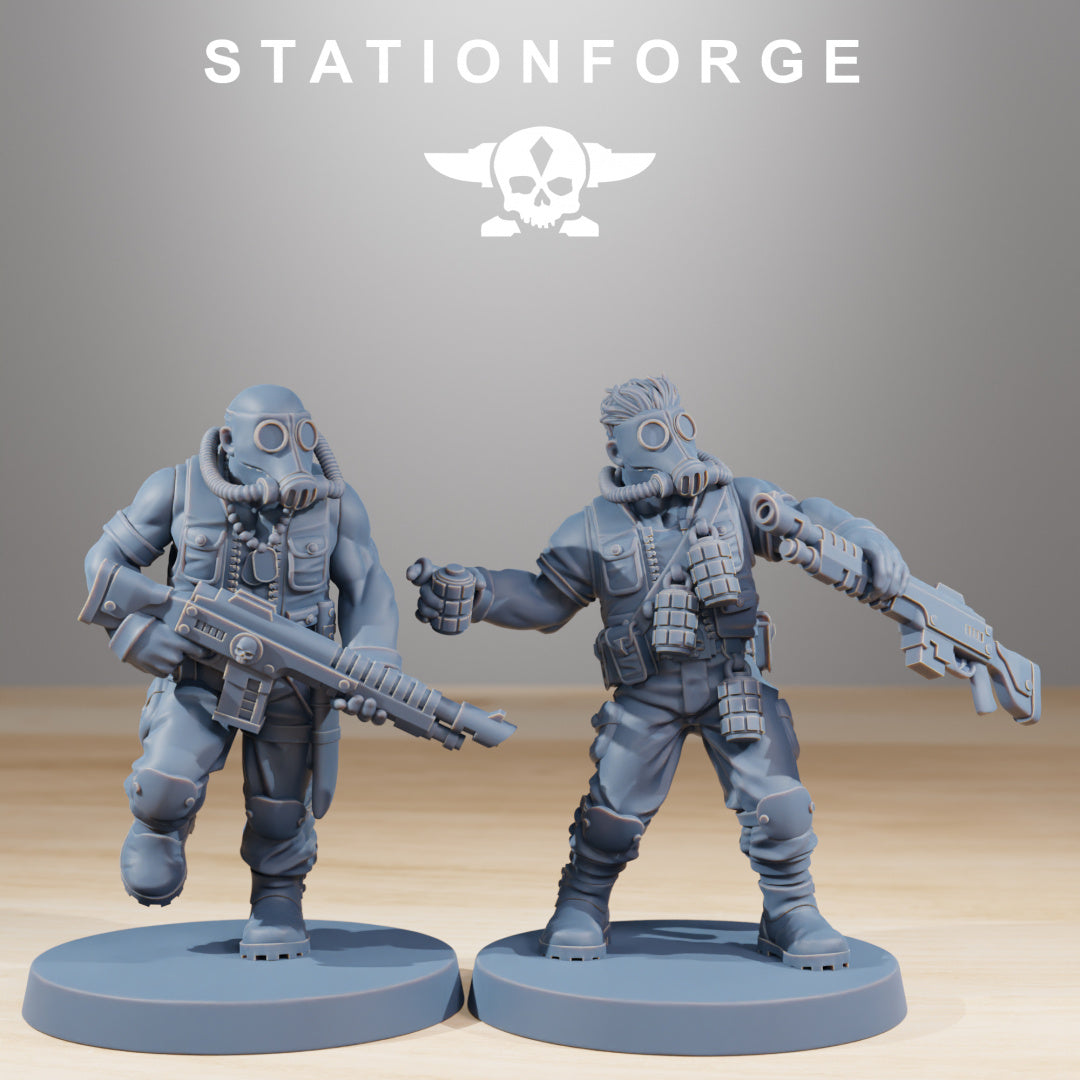 GrimGuard Jungle Fighters - Compatible with Warhammer 40K - by Station Forge - Tabletop RPG Miniature - Roleplaying 3D Printed Fantasy Mini