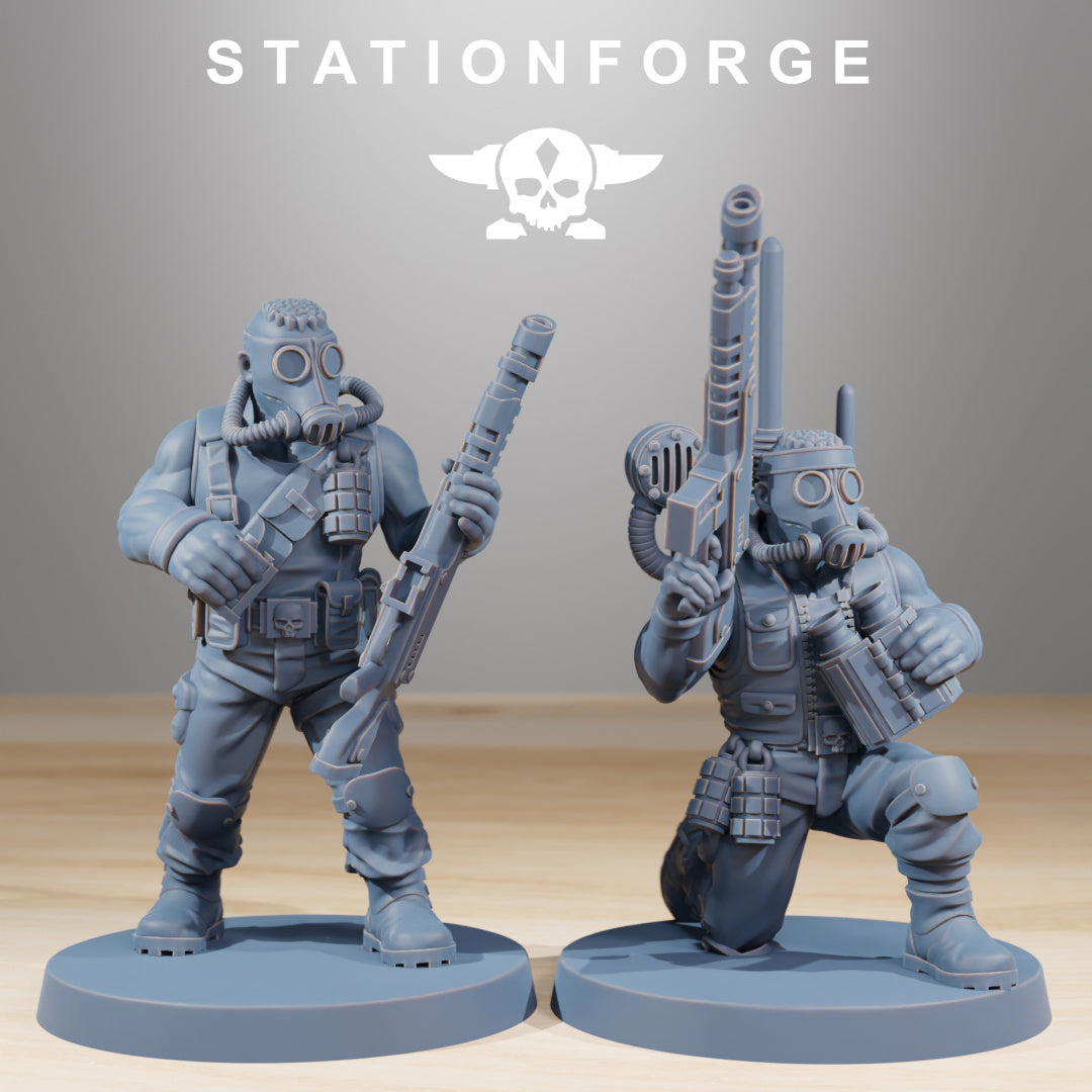 GrimGuard Jungle Fighters - Compatible with Warhammer 40K - by Station Forge - Tabletop RPG Miniature - Roleplaying 3D Printed Fantasy Mini