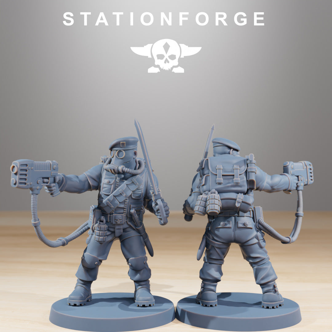 GrimGuard Jungle Fighters - Compatible with Warhammer 40K - by Station Forge - Tabletop RPG Miniature - Roleplaying 3D Printed Fantasy Mini