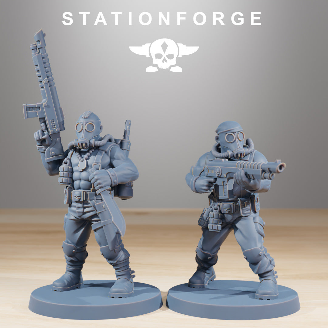 GrimGuard Jungle Fighters - Compatible with Warhammer 40K - by Station Forge - Tabletop RPG Miniature - Roleplaying 3D Printed Fantasy Mini