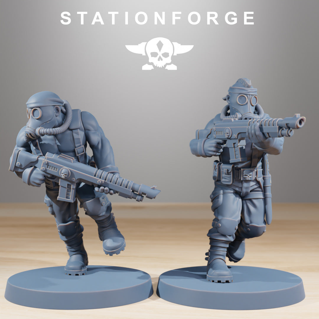 GrimGuard Jungle Fighters - Compatible with Warhammer 40K - by Station Forge - Tabletop RPG Miniature - Roleplaying 3D Printed Fantasy Mini