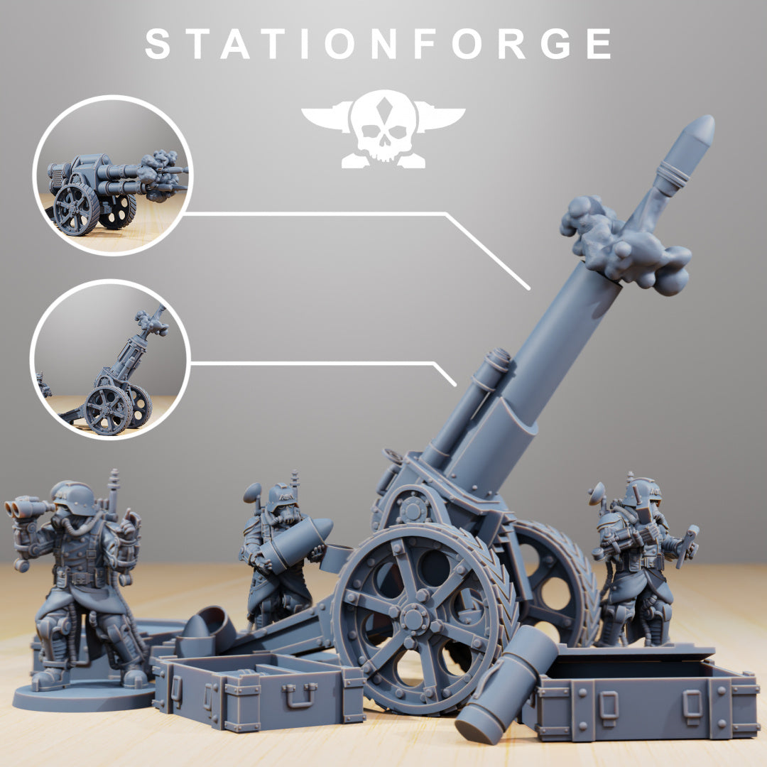 GrimGuard Light Artillery - Compatible with Warhammer 40K - by Station Forge - Tabletop RPG Miniature - Roleplaying 3D Printed Fantasy Mini