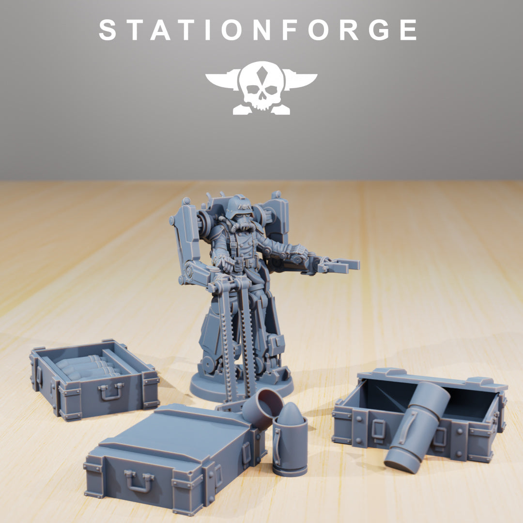 GrimGuard Light Artillery - Compatible with Warhammer 40K - by Station Forge - Tabletop RPG Miniature - Roleplaying 3D Printed Fantasy Mini