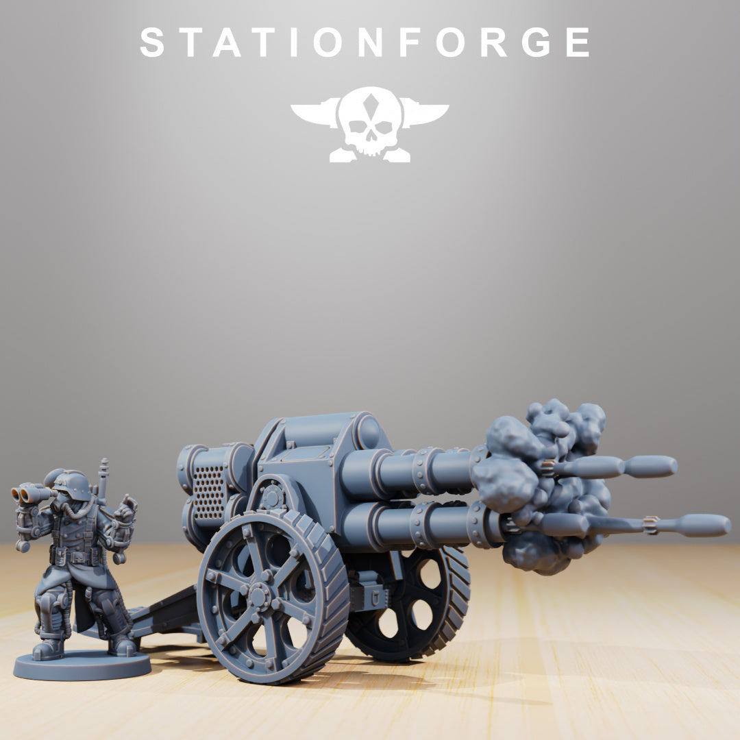 GrimGuard Light Artillery - Compatible with Warhammer 40K - by Station Forge - Tabletop RPG Miniature - Roleplaying 3D Printed Fantasy Mini