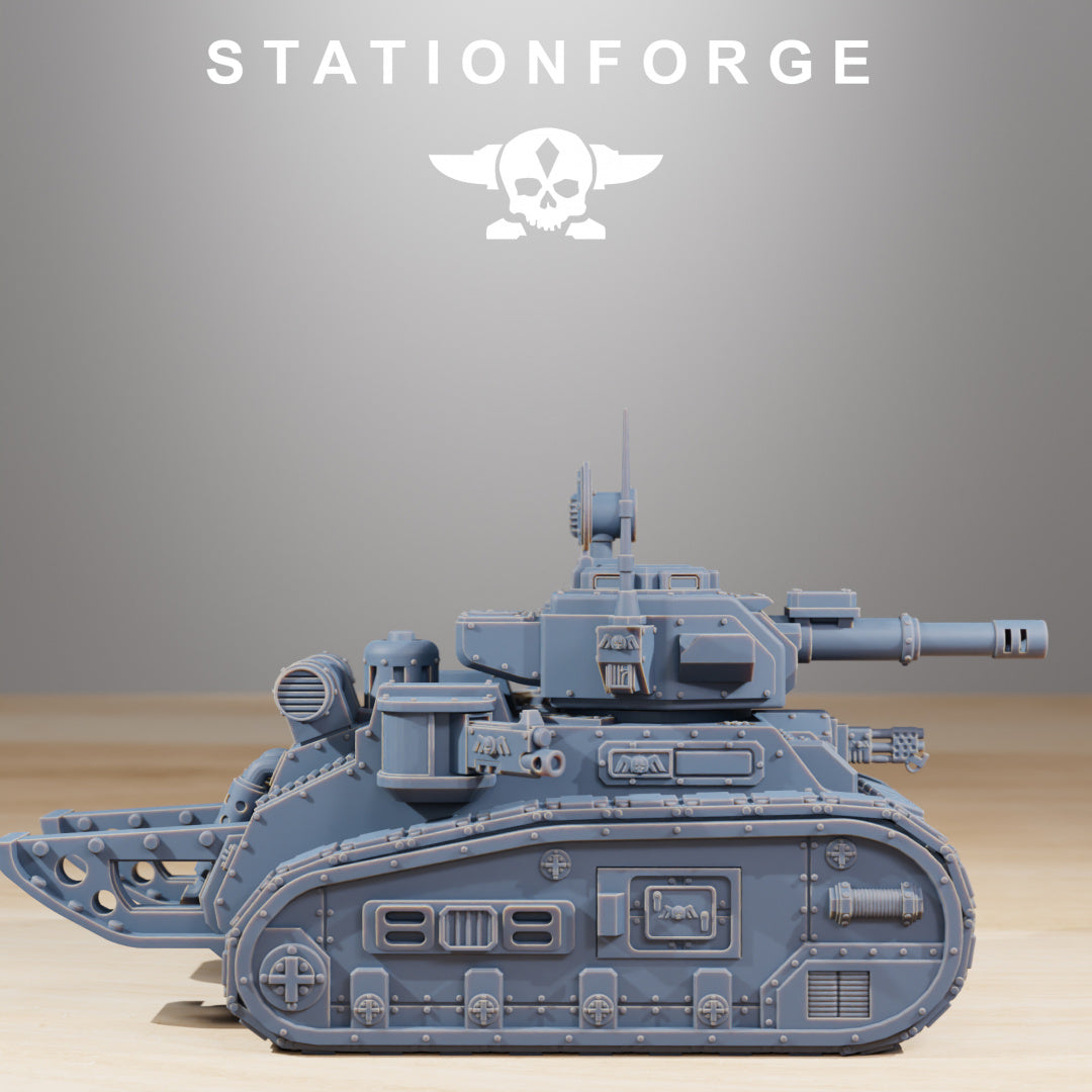 GrimGuard Light Tank - Compatible with Warhammer 40K - by Station Forge - Tabletop RPG Miniature - Roleplaying 3D Printed Fantasy Mini